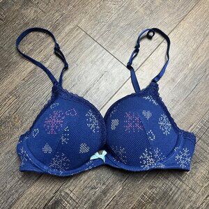 Victoria's Secret Blue Plunge Bra ((34C))
